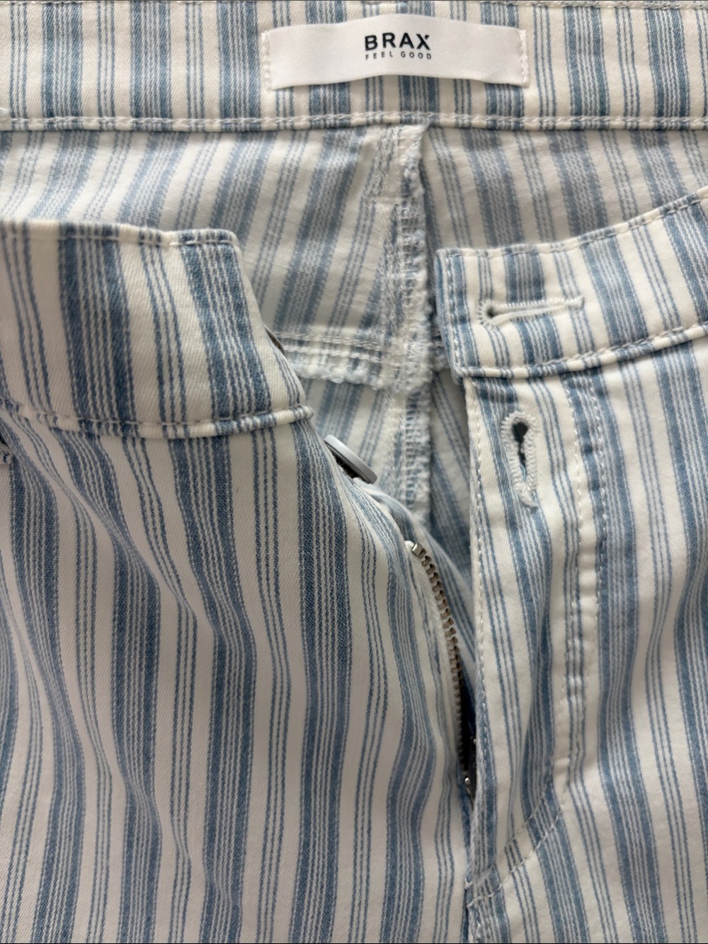 BRAX Women’s Slim Jeans in Light Blue Stripe